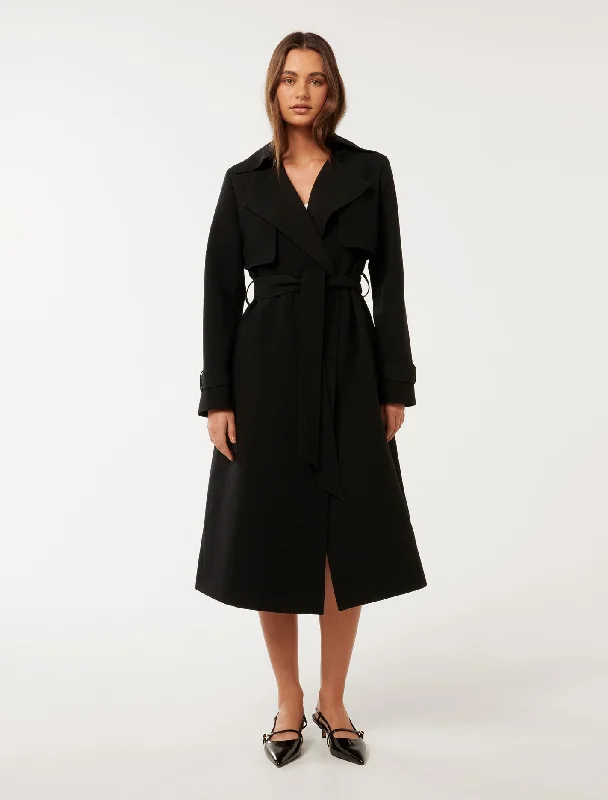 Lauren Crepe Trench Coat