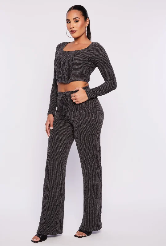 Shadow Striped Wide Leg Pants