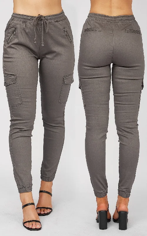 Dip It Low Cargo Jeans - Grey