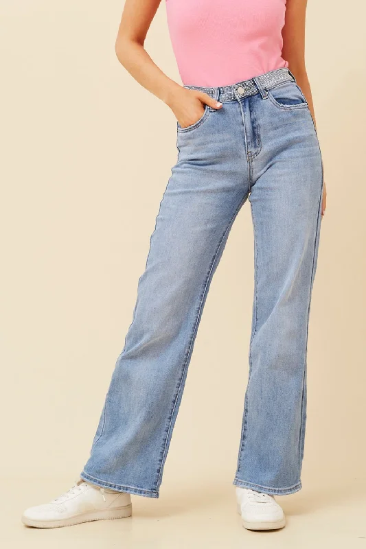 FABIENNE DIAMANTE WAIST DENIM PANTS