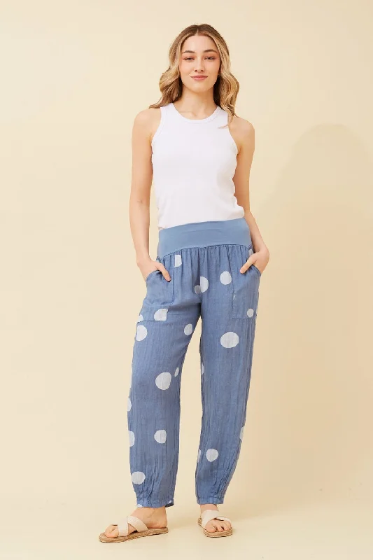 FINN POLKA DOT LINEN PANTS