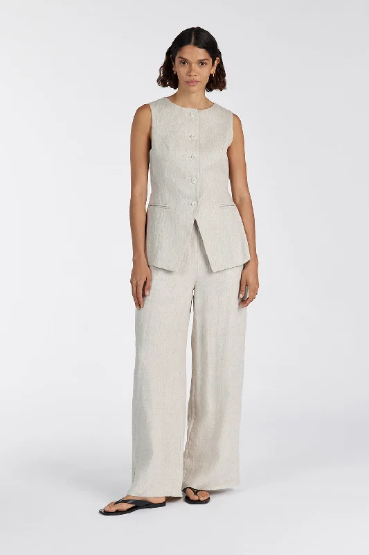 GINA NATURAL LINEN WAIST PANT