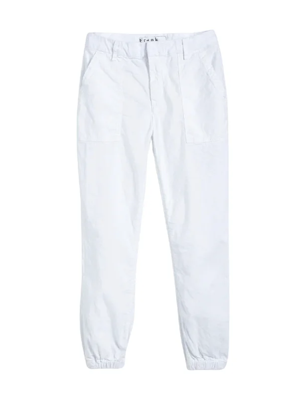 Jameson Utility Jogger - White Performance Linen