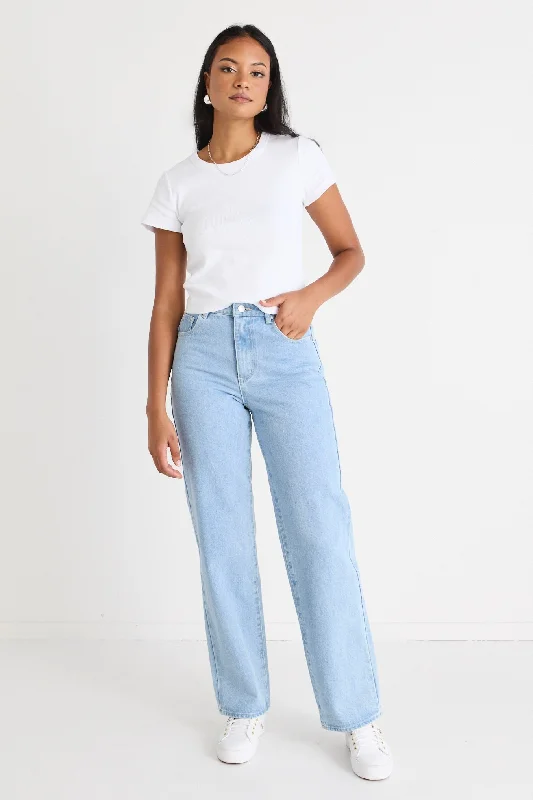 Lilah Light Blue High Waist Relaxed Leg Jean