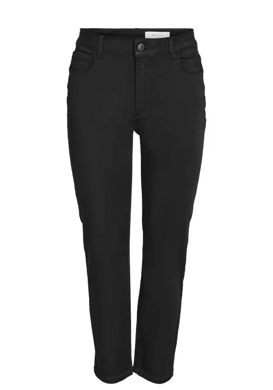 Noisy May Moni Straight Leg Ankle Grazer Jeans, Black