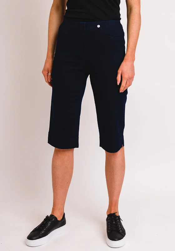 Robell Bella 05 Slim Knee Length Shorts, Navy