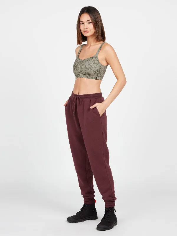 Stone Stacked Jogger Pants - Burgundy