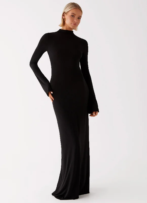 Brioni Long Sleeve Maxi Dress - Black