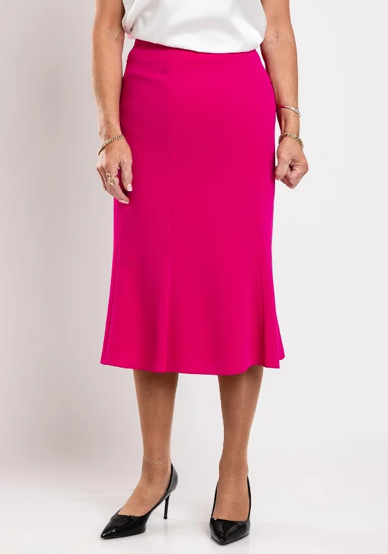 Christina Felix Flared Midi Skirt, Raspberry