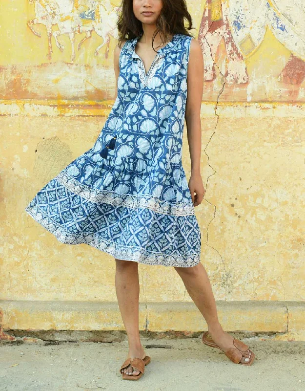 Fleur Sundress - Navy Sea