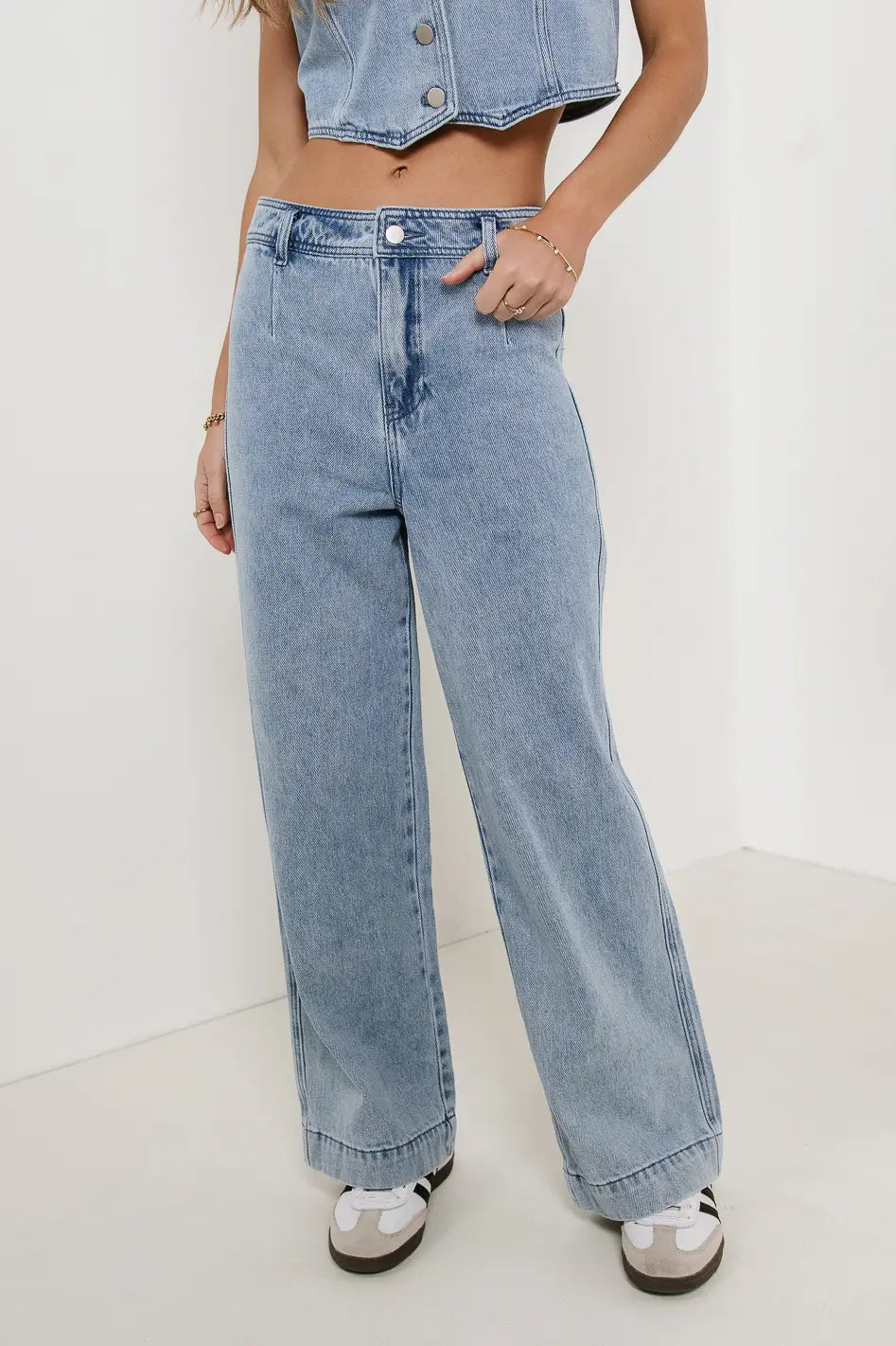 Georgia Wide Leg Jeans in Light Wash - FINAL SALE