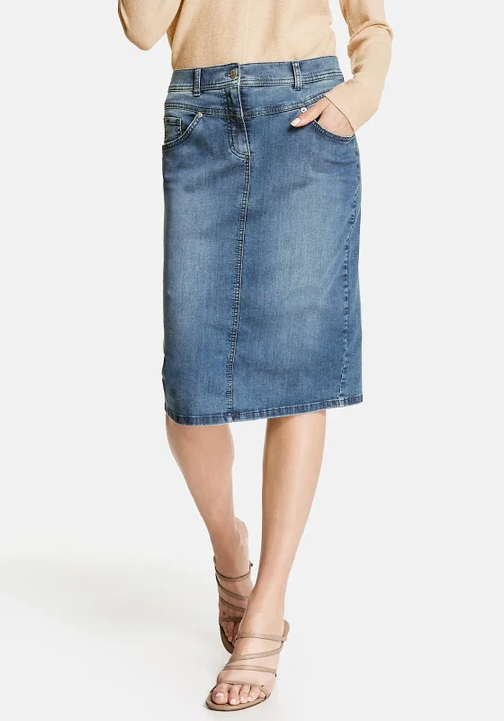 Gerry Weber Denim Pencil Skirt, Powdered Blue