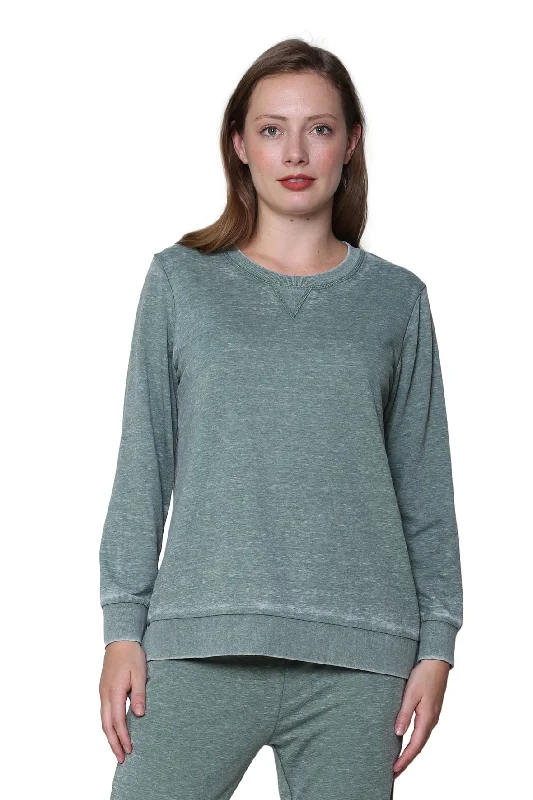 Heathered Crew Neck French Terry Sweatshirt