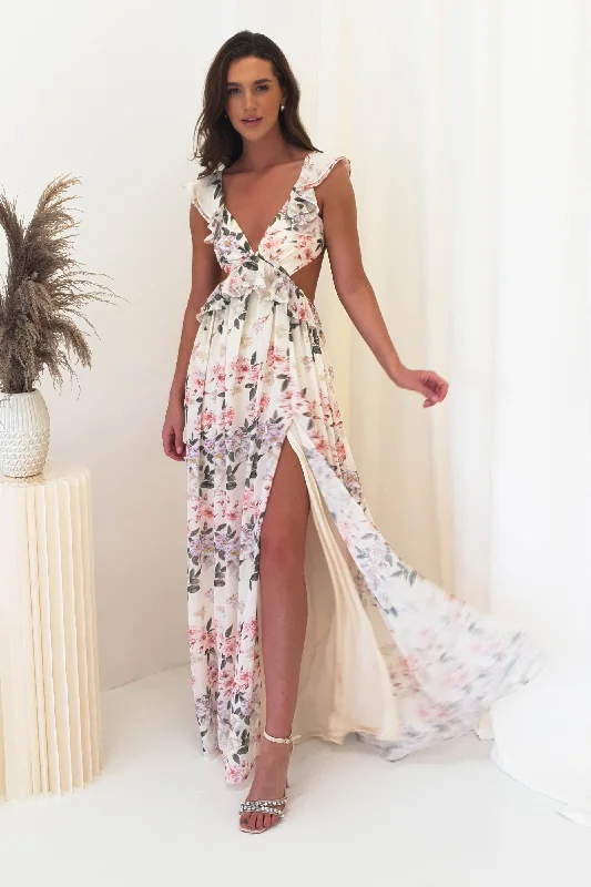 Keegan Floral Maxi Dress | Cream