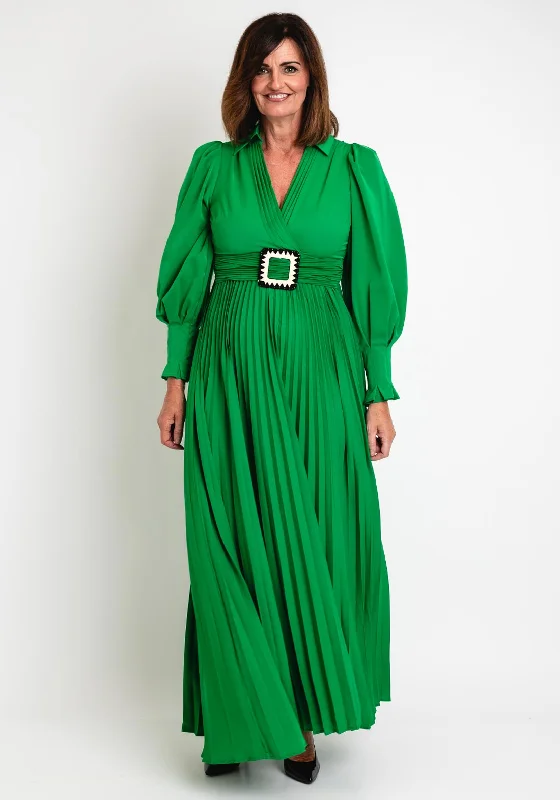 Serafina Collection Pleated Skirt Maxi Dress, Green