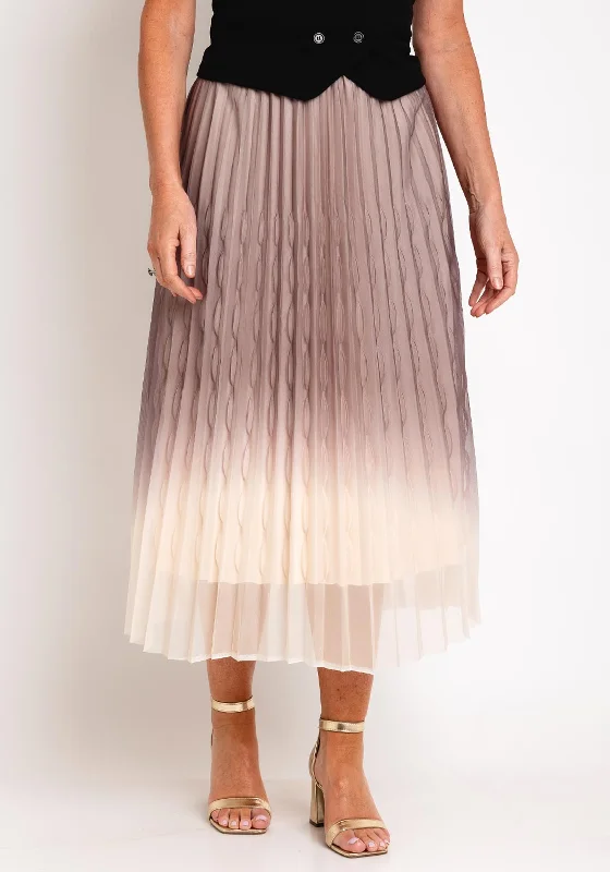 Serafina Collection Ombre Tulle Midi Skirt, Beige