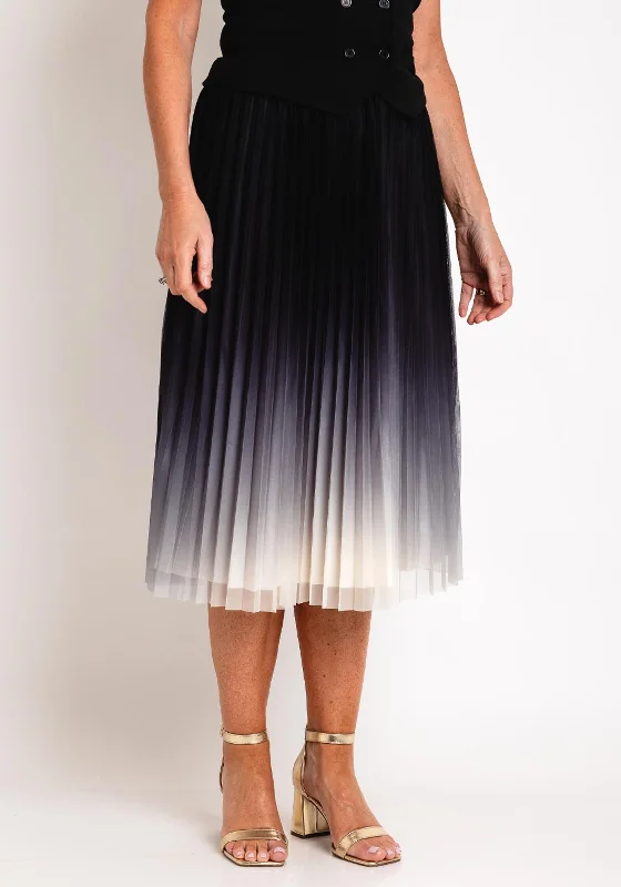 Serafina Collection Ombre Tulle Midi Skirt, Black