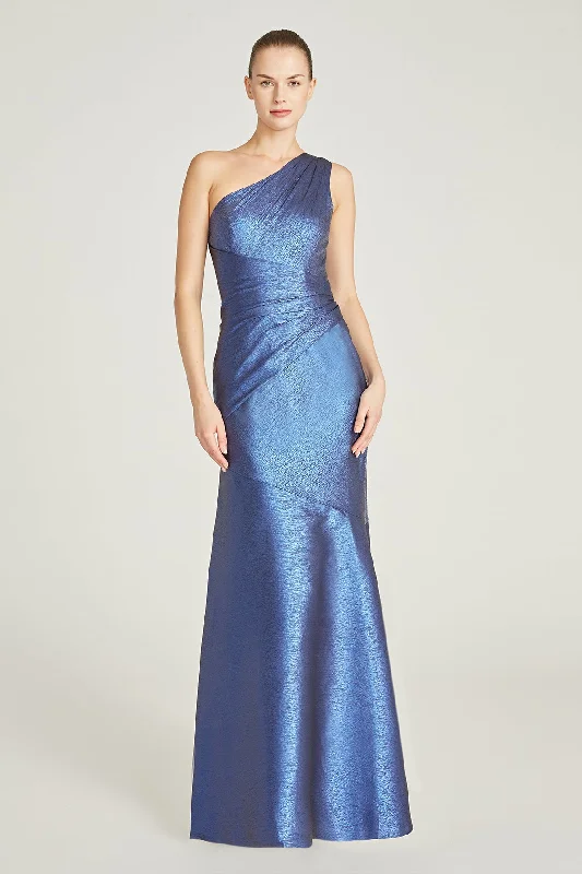 One Shouldered Gown - Sail Blue