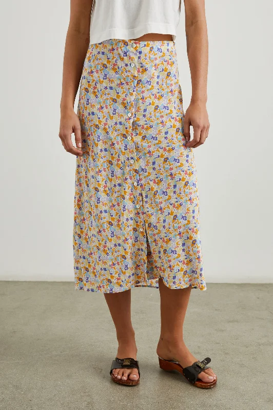 ROSETTA SKIRT - PAPAYA FLOWERS