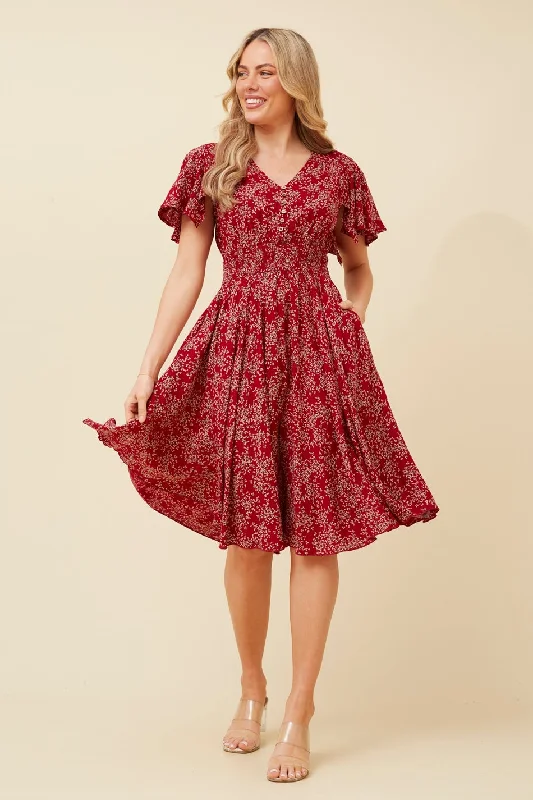 SANDY DITSY FLORAL PRINT DRESS