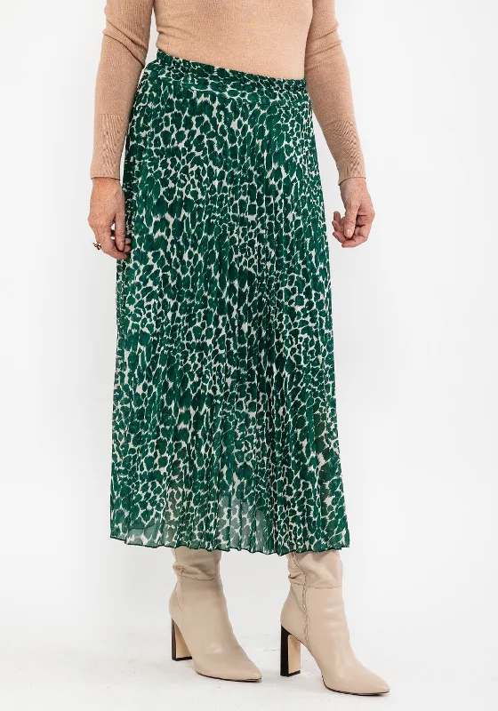 Seventy1 One Size Animal Print Midi Skirt, Green