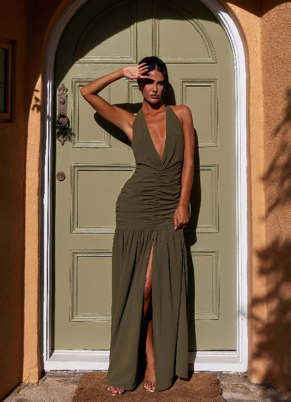 Truly In Love Maxi Dress - Khaki