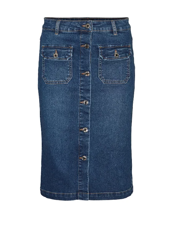 Vero Moda Perry High Waist Denim Skirt, Medium Blue