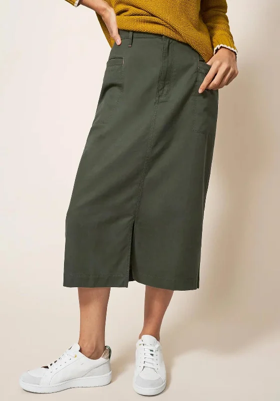 White Stuff Penny Midi Skirt, Green