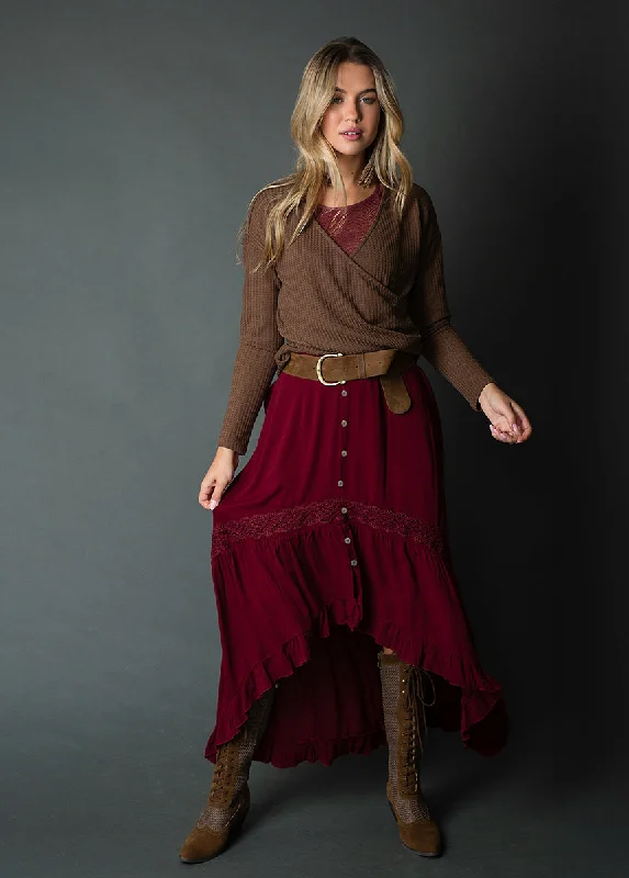 Alizah Skirt in Oxblood