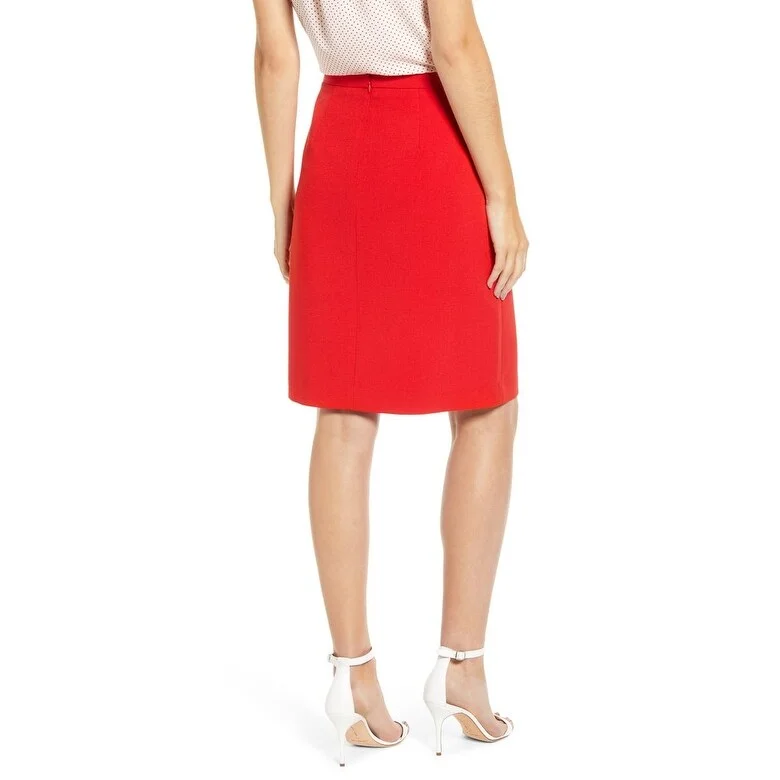 Anne Klein Women's Side Pocket Pencil Skirt Red Size 6