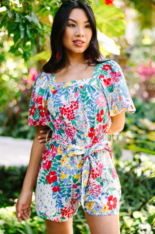 Can't Say No White Floral Romper