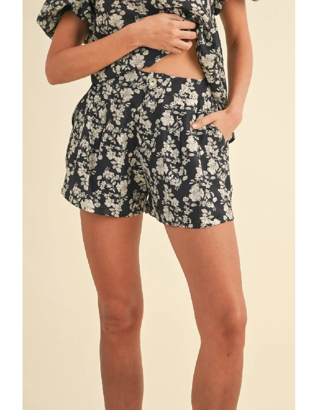 Crissi Floral Bubble Short Black