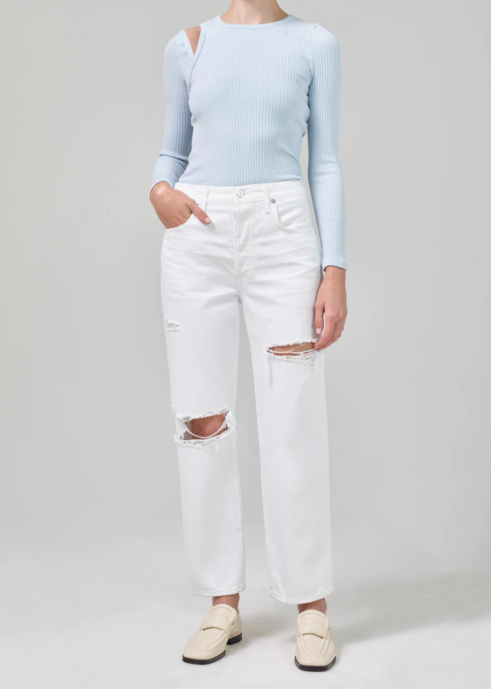 Emery Crop Relaxed Straight - Marscapone