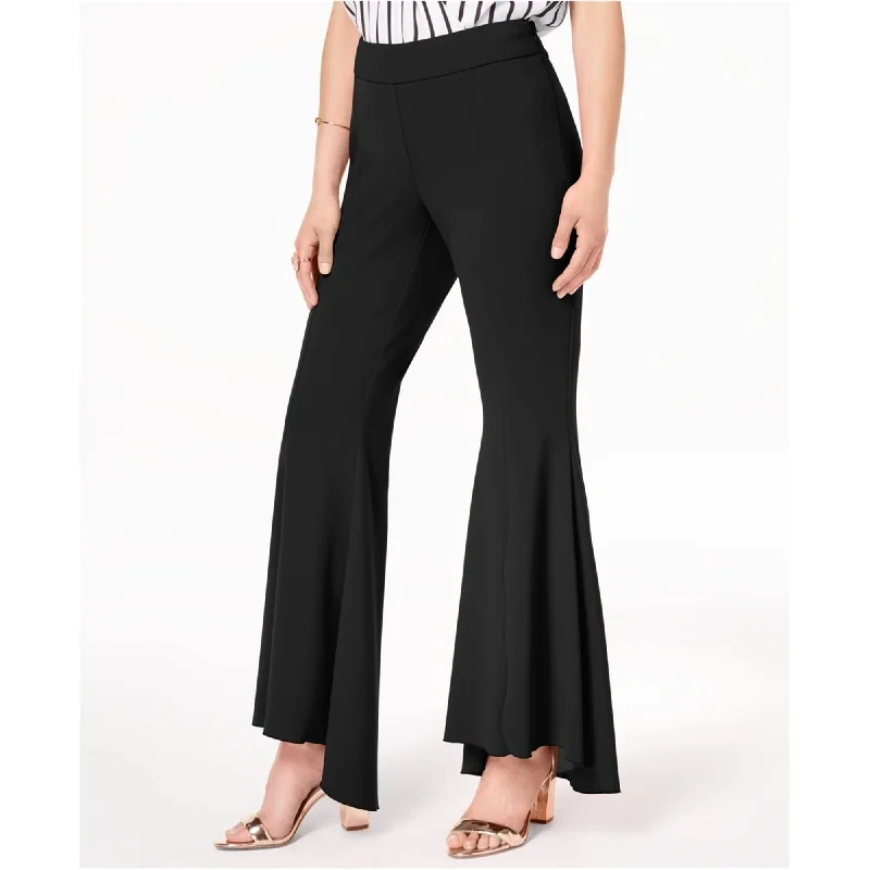 I-N-C Womens Flared High Low Casual Wide Leg Pants, Black, 12 Regular