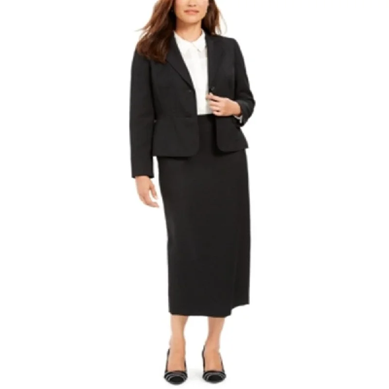 Le Suit Women's Column Skirt Suit Black Size 8