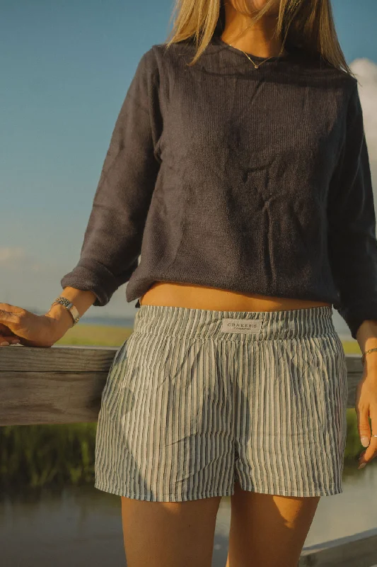 Light Blue Striped Shorts