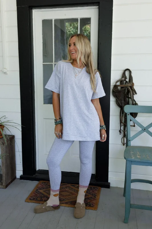 Maren Tee And Legging Set - Heather Gray