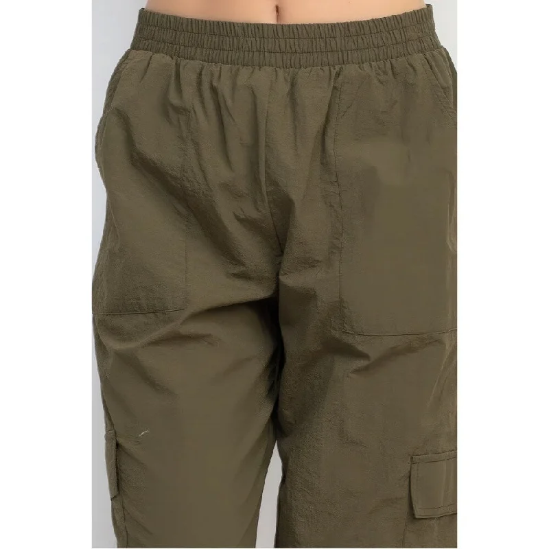 Nylon High-rise Cargo Parachute Pants