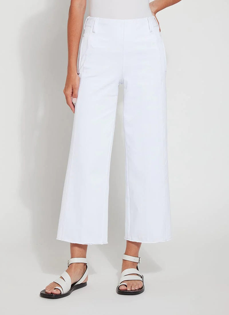 Payton Wide Leg Crop - White