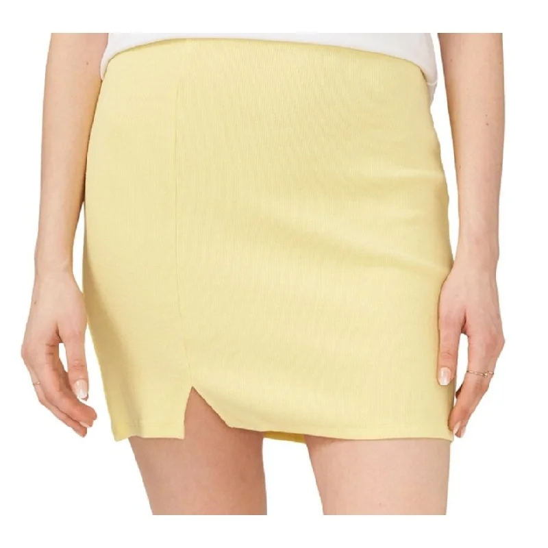 Riley & Rae Women's Sia Ribbed Pull On Skirt Yellow Size Medium