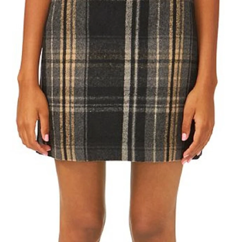 Riley & Rae Women's Sophia Plaid Mini A Line Skirt Gray Size 0