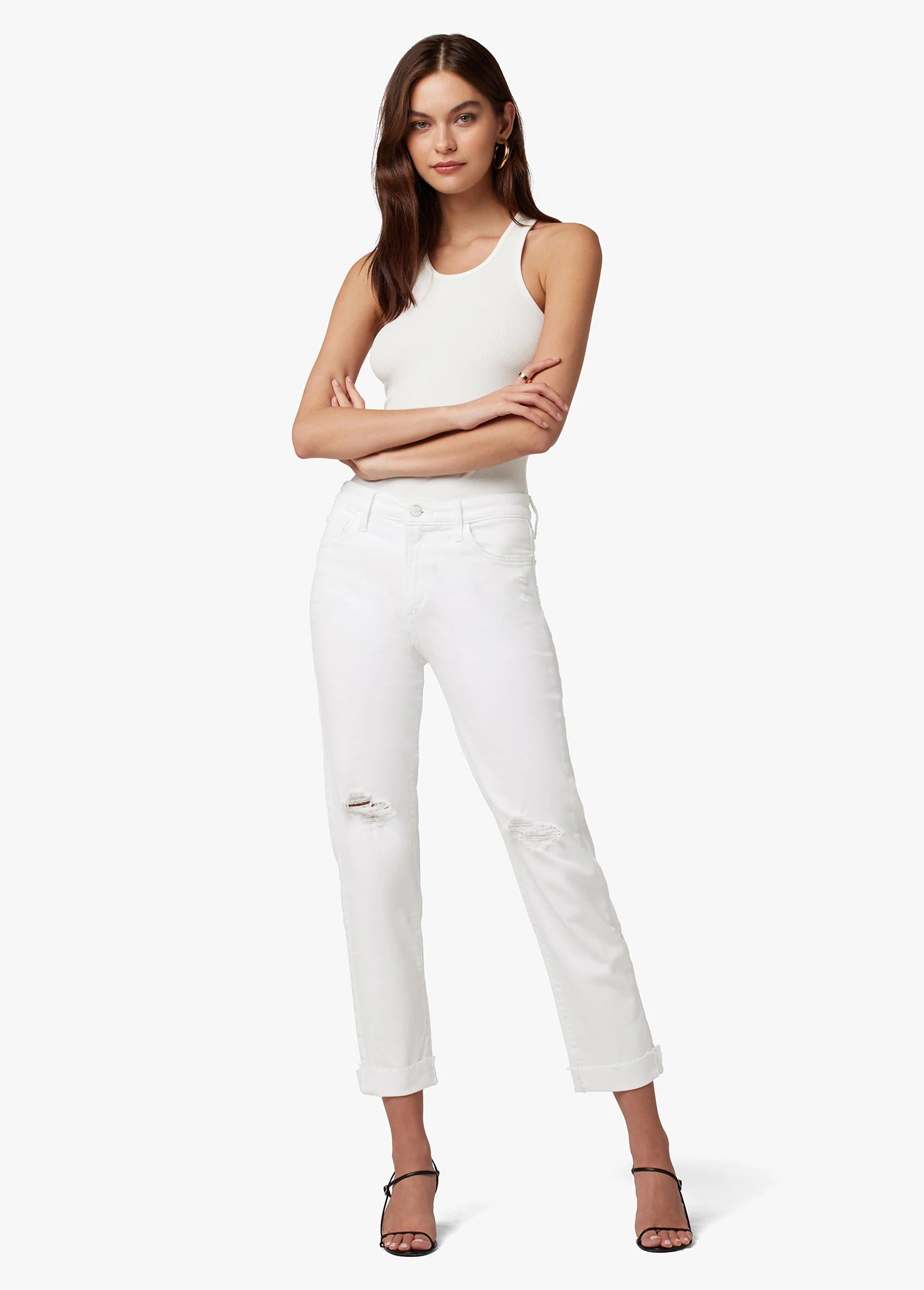 The Niki Mid Rise Boyfriend - White