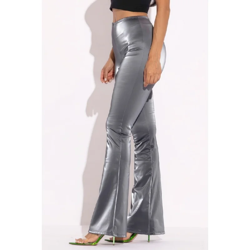 Velvet PU Flared Pants for Comfortable All-Day Wear