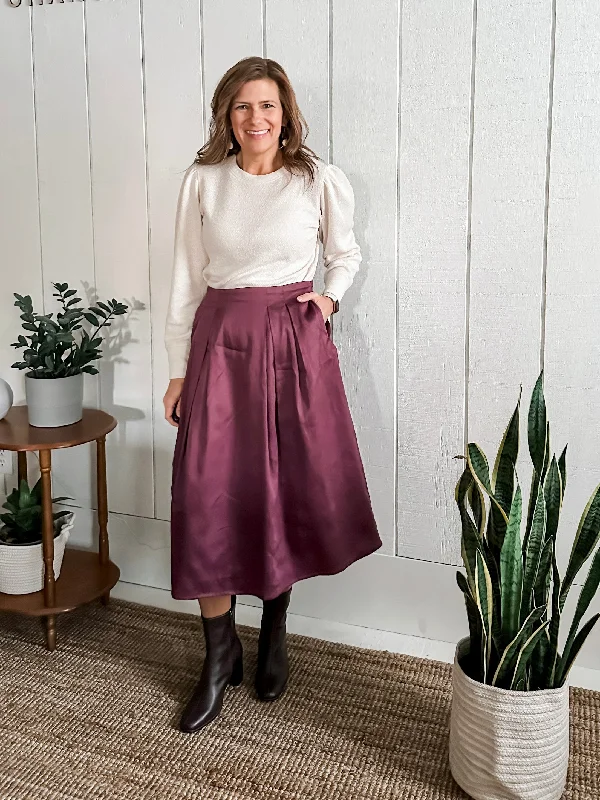 Wide Box Pleat Skirt