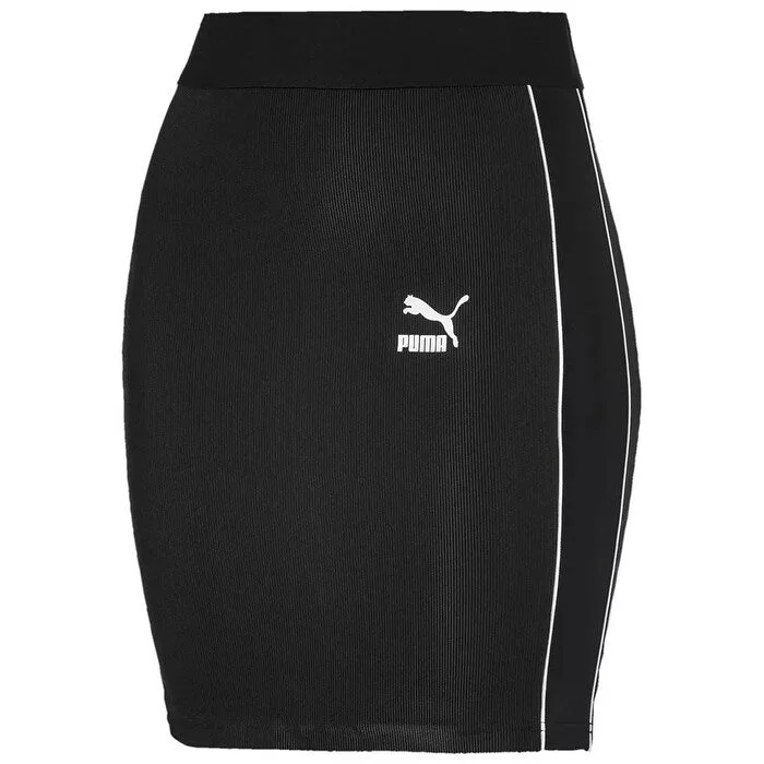 Puma Women's Classics Ribbed Skirt Black Size Small