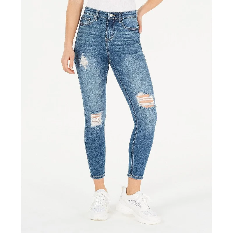 Vanilla Star Juniors' Ripped Skinny Jeans Blue Size 3