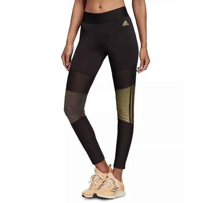 Adidas Women's Glam Colorblocked Leggings Black Size Small